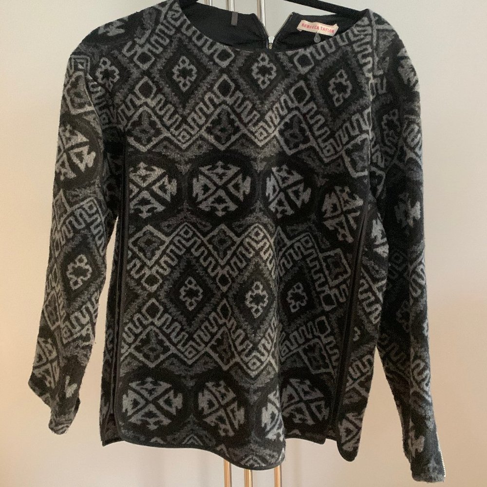 Rebecca Taylor Tribal Sweater w Zip Detail